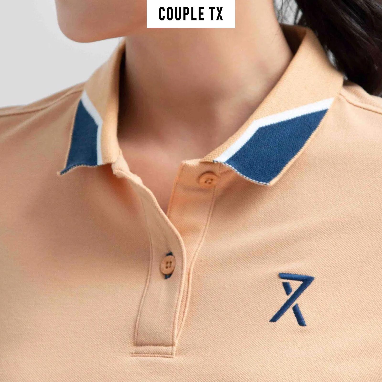 COUPLE TX - Áo Polo Nữ Pique Slim Fit Phối Bo Cổ WPO 2024
