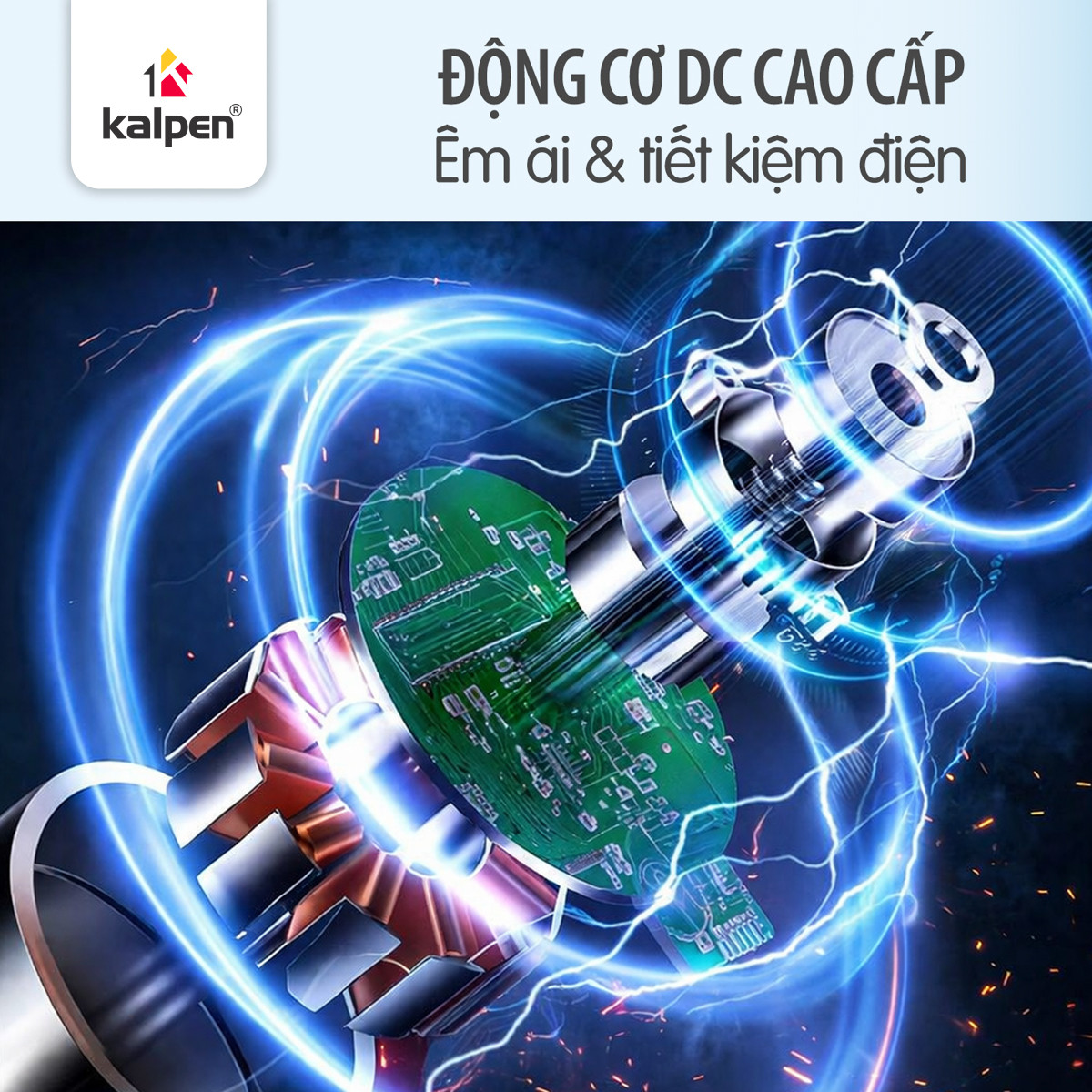 Quạt tuần hoàn không khí 360 độ Kalpen F12 7 cánh - Hàng chính hãng