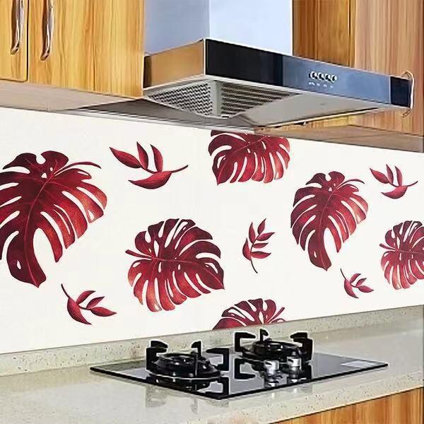Decal dán bếp tráng nhôm chịu nhiệt - Lá Dương Xỉ Nâu Tím