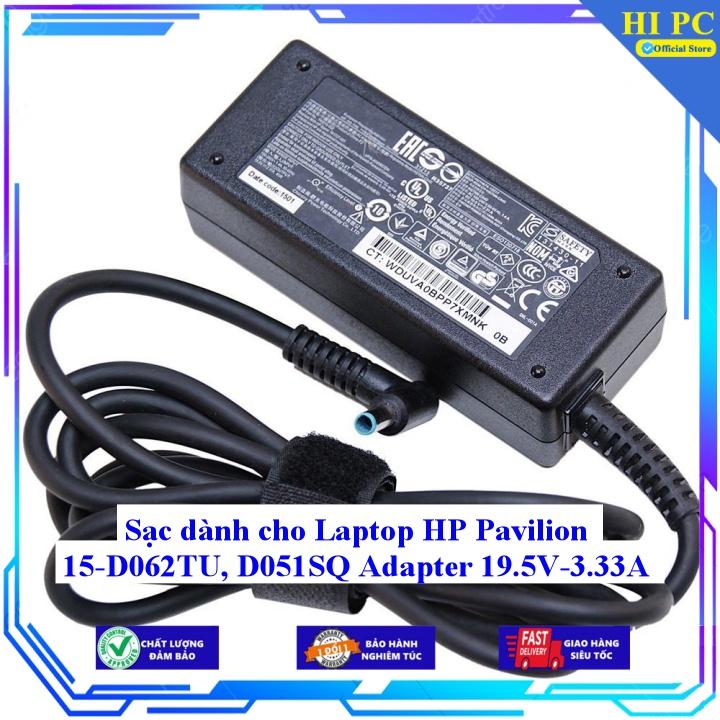 Hình ảnh Sạc dành cho Laptop HP Pavilion 15-D062TU D051SQ Adapter 19.5V-3.33A - Kèm Dây nguồn - Hàng Nhập Khẩu