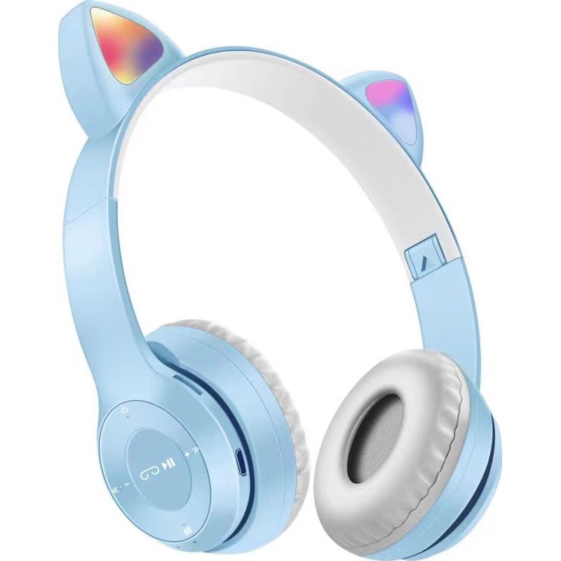 Tai Nghe Mèo Bluetooth LANITH - Headphone Chụp Tai Không Dây Dễ Thương - Hỗ Trợ Điều Chỉnh Các Chế Độ, Có Đèn LED - Nhiều Màu - Tặng Kèm Cáp Sạc 3 Đầu - Hàng Nhập Khẩu - HP000028