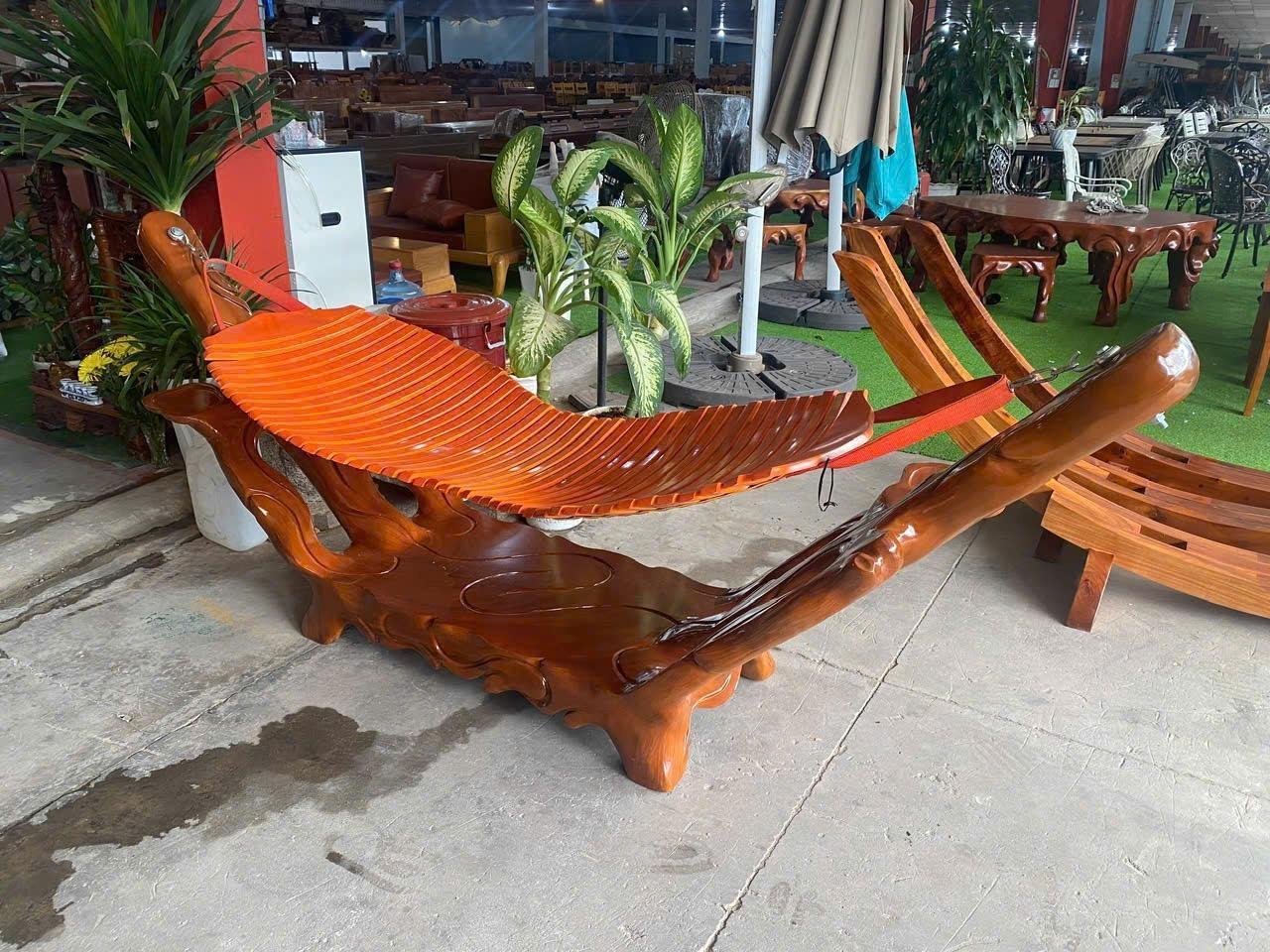 Võng gỗ gốc cây gỗ đỏ , hàng nguyên khối , khung võng gỗ