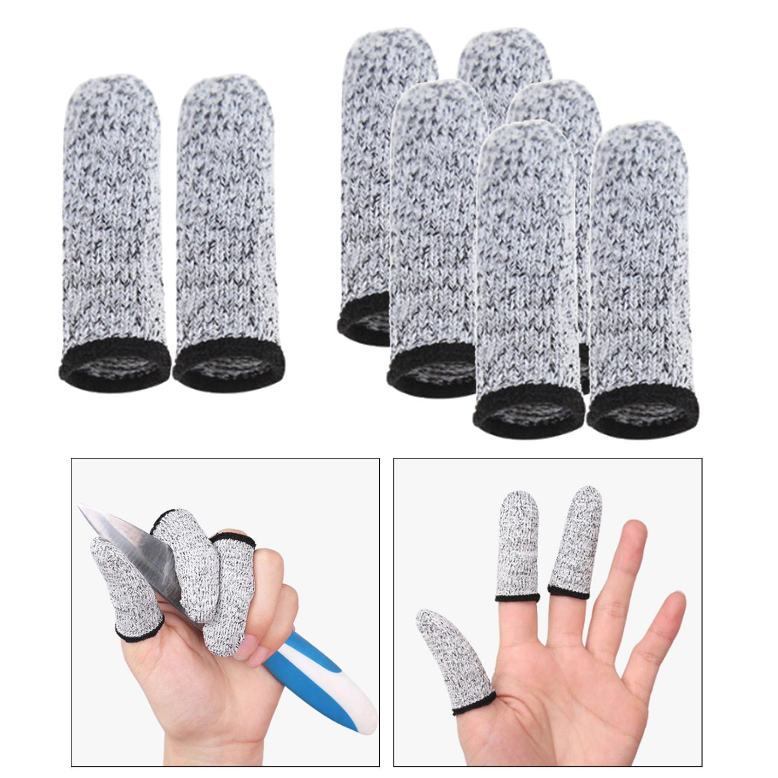 8pcs Reusable Finger Cots Cut Resistant Protection Fingertip Sleeves Caps Covers