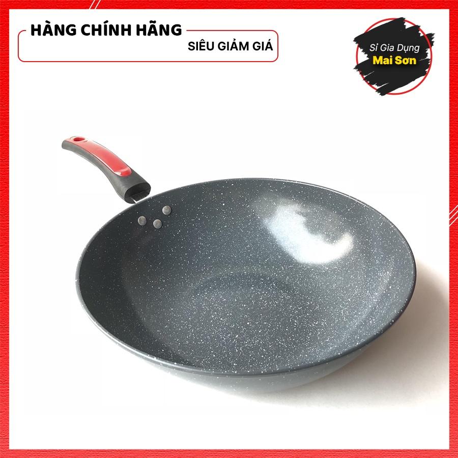 Chảo Đá Chống Dính Cao Cấp Sâu Lòng Hàn Quốc Chảo Vân Đá Bếp Từ Trán Men Đá Ceramic Siêu Bền Kích Thước 32 Cm Tiện Lợi