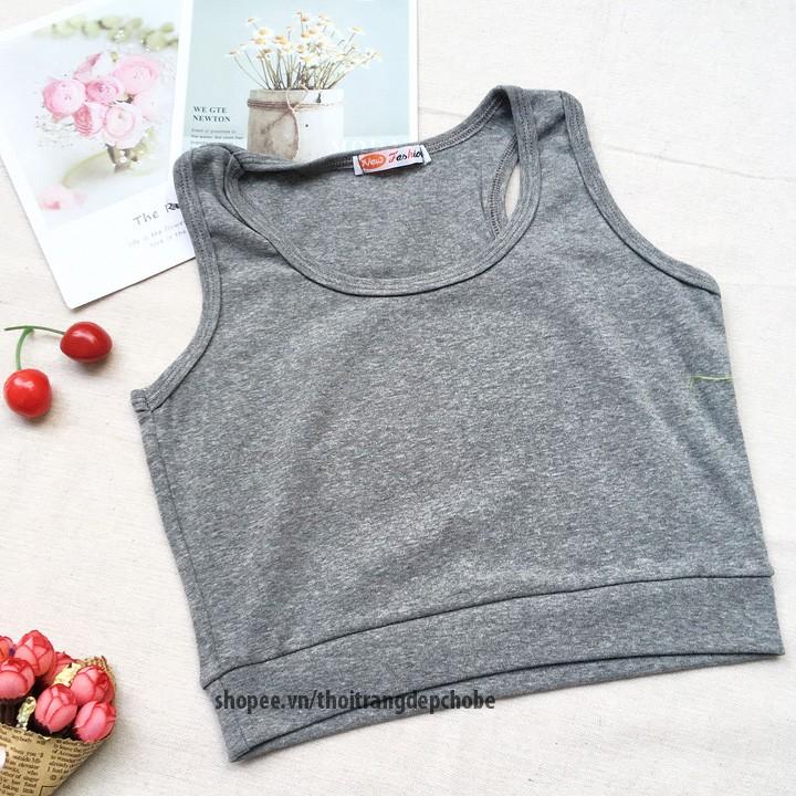 Áo Thun Nữ Croptop từ 35-45kg 3 lỗ chất borip đẹp - AONU13