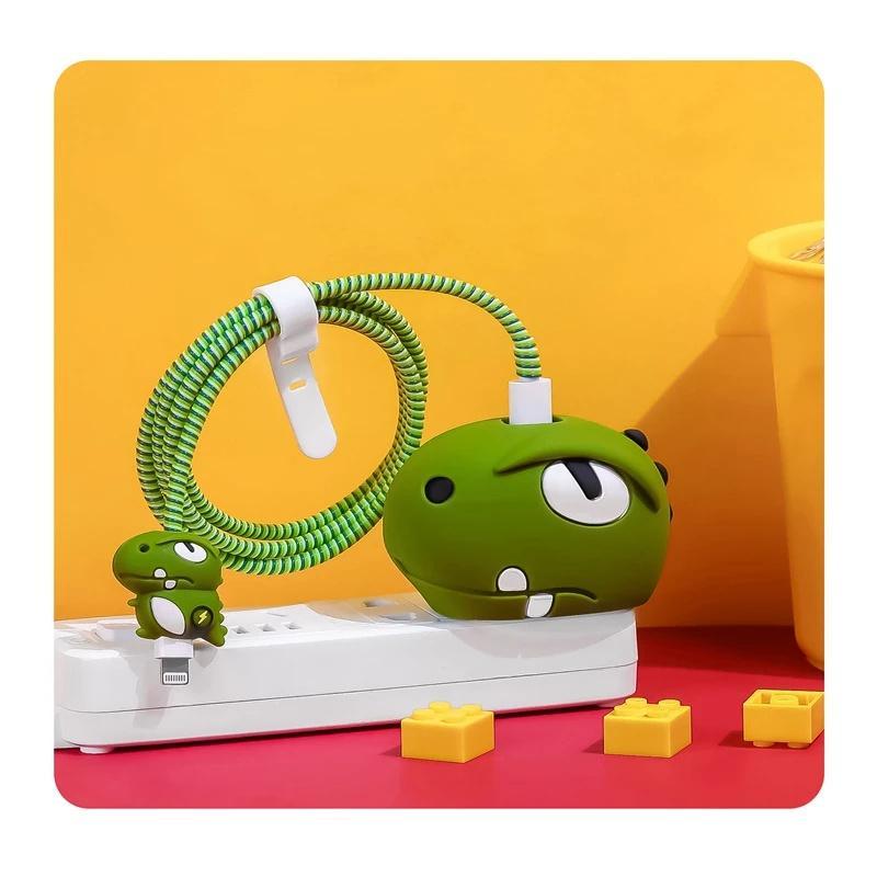 Phụ Kiện Bảo Vệ Dây Cáp Sạc Nhanh 18W / 20W Họa Tiết Hoạt Hình Dễ Thương Sự Bảo Vệ