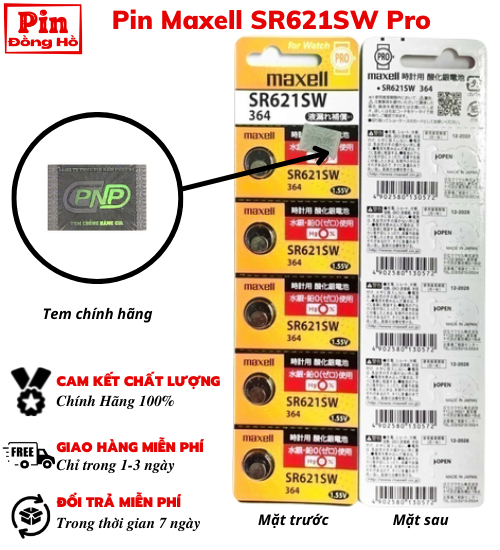 Pin Maxell SR621SW Pro 1 vỉ 5 viên