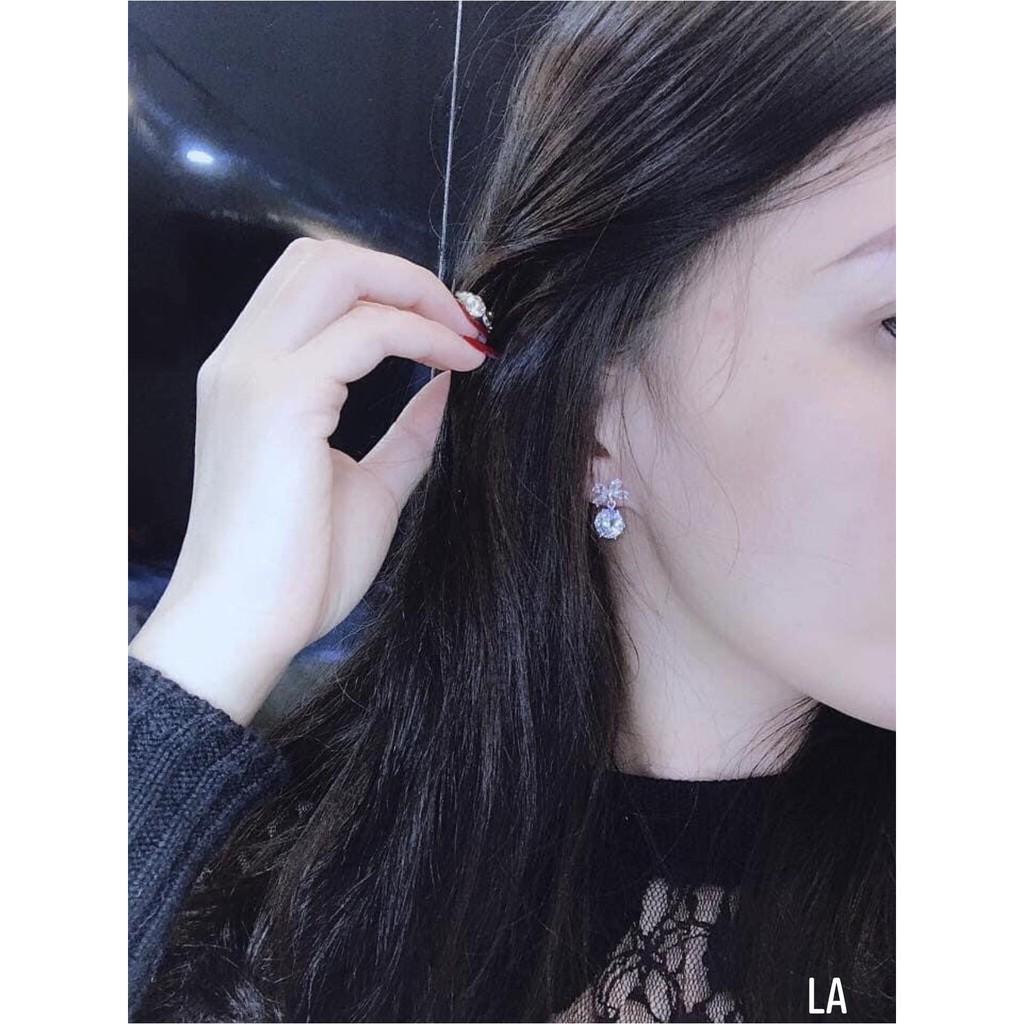 Bông tai bạc đính đá xinh xắn MS07e