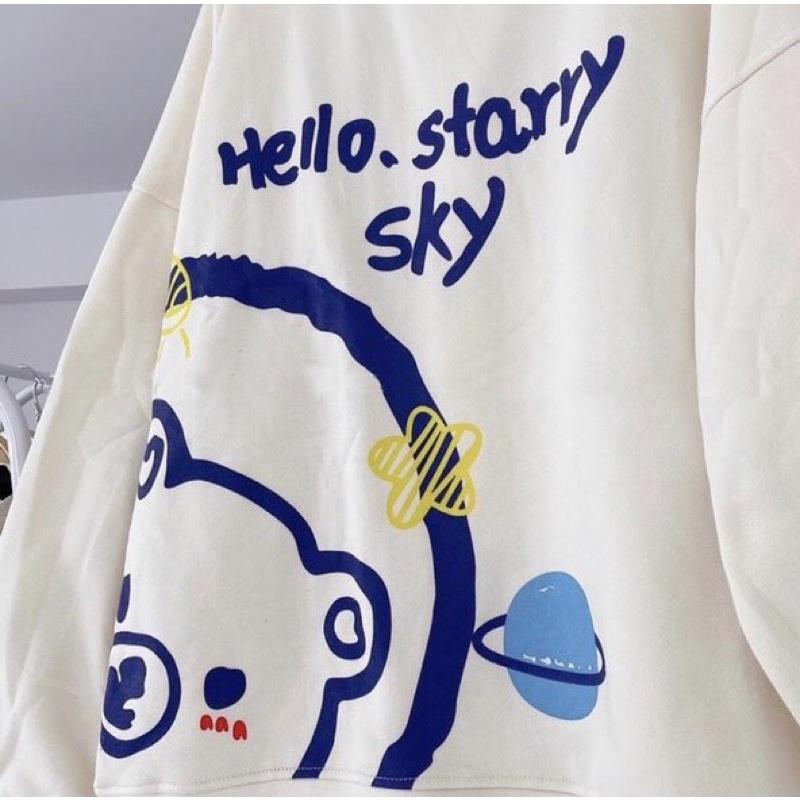 Áo Nỉ Sweater Gấu Hello Siêu Xinh Áo Nỉ Dáng Rộng Hot Hit