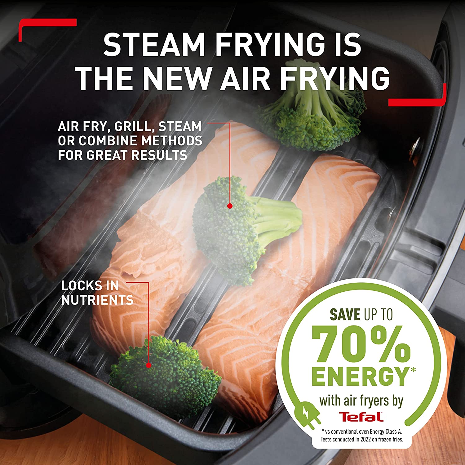 Nồi Chiên Hơi Nước Kiêm Hấp, Nướng, Chiên TEFAL FW2018 Easy Fry Grill &amp; Steam 3-IN-1, Nhập Khẩu Đức Dung Tích 6.5L, 9 Chức Năng Công Suất 1900W - Hàng Nhập Khẩu