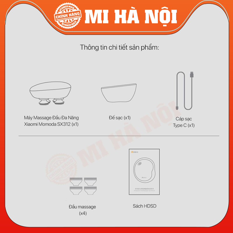 Máy massage đầu đa năng Xiaomi Momoda SX312 - Hàng chính hãng