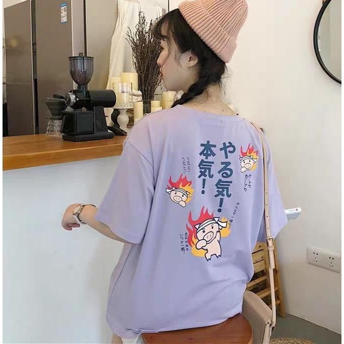 Áo Thun Nam Nữ Tay Lỡ Nam Nữ Unisex HOẠT HÌNH PIG