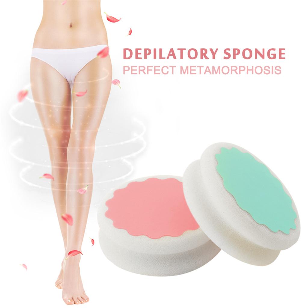 2PCs Skin Care Leg Arm Bikini Hair Removal Sponge Depilation Pads Remover