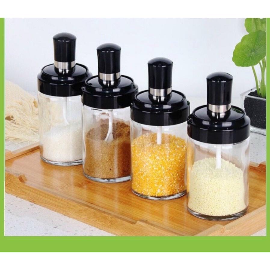 Hũ Đựng Gia Vị Cao Cấp - Lọ Đựng Gia Vị Tiện Lợi Bằng Thủy Tinh An Toàn
