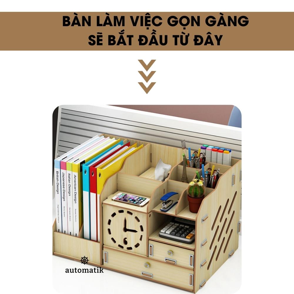 Kệ Gỗ Đa Năng Để Bàn + Tặng sổ tay mini