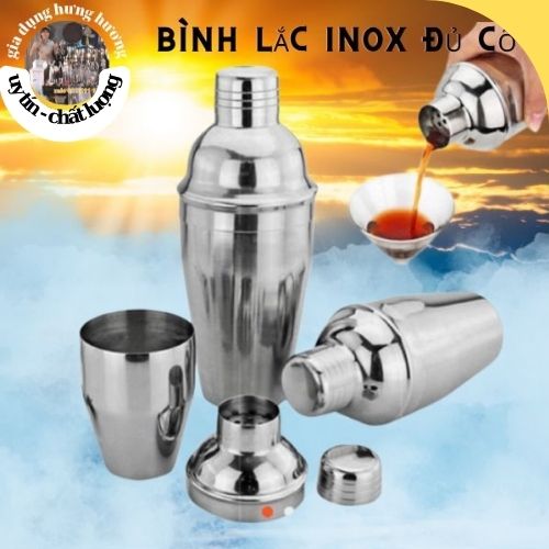 Bình shaker inox - bình lắc inox - bình shake inox pha chế cocktail trà sữa đủ các cỡ