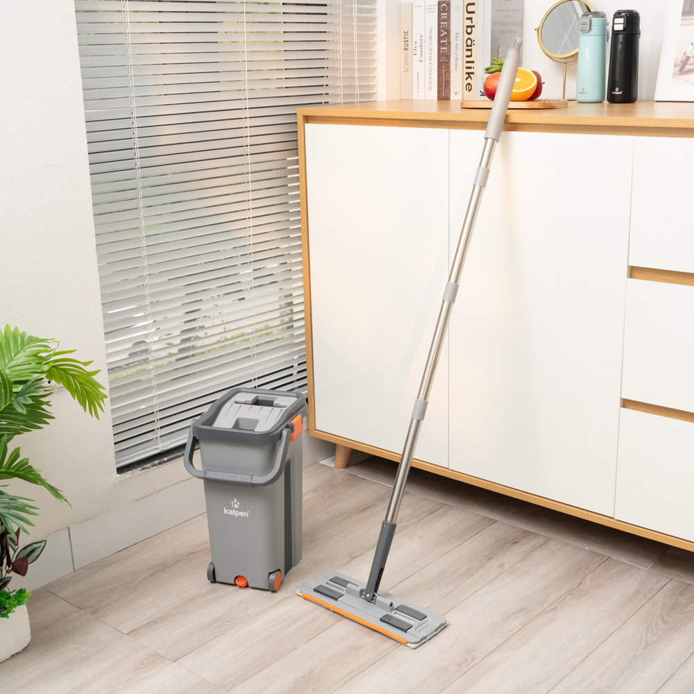 Bộ cây lau nhà tách nước tự vắt thông minh Kalpen G6 kèm 2 bông lau - hàng chính hãng