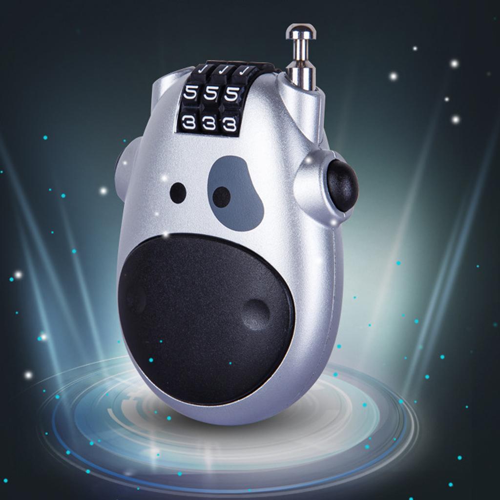 Retractable  Combination Lock Steel  Luggage Safety Black