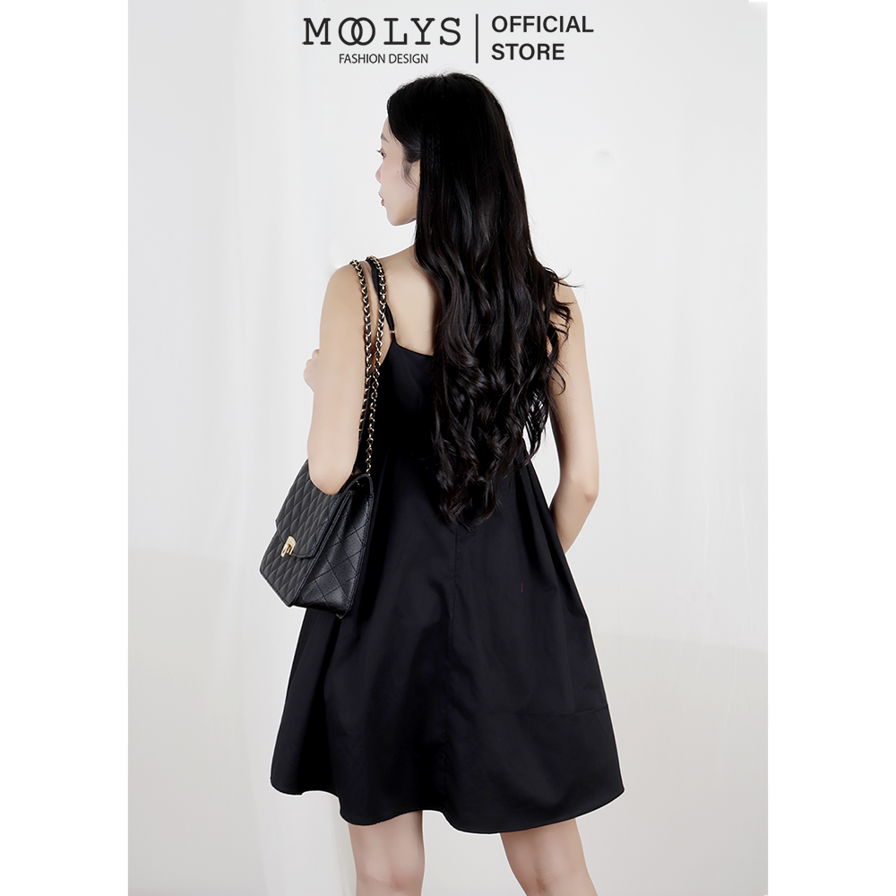Đầm hai dây đính nơ dễ thương Moolys MD007