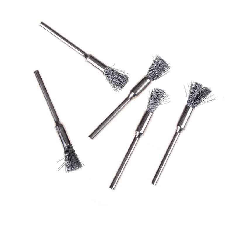 Bộ 5 Chổi Đánh Gỉ Trục 3mm Sợi Thép