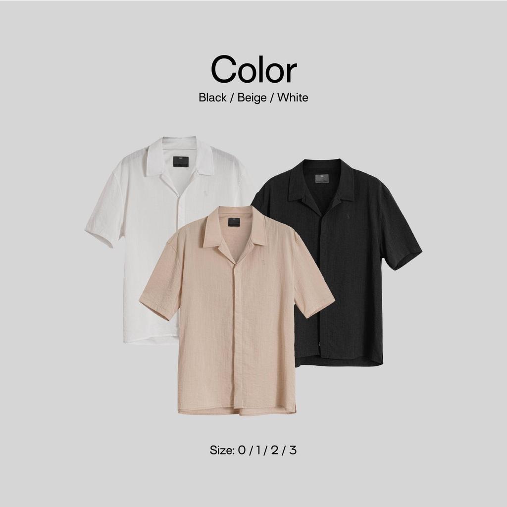 Áo sơ mi nam SSSTUTTER cổ cuban form rộng hàn quốc linen thoáng mát CUBAN BASIC SHIRT