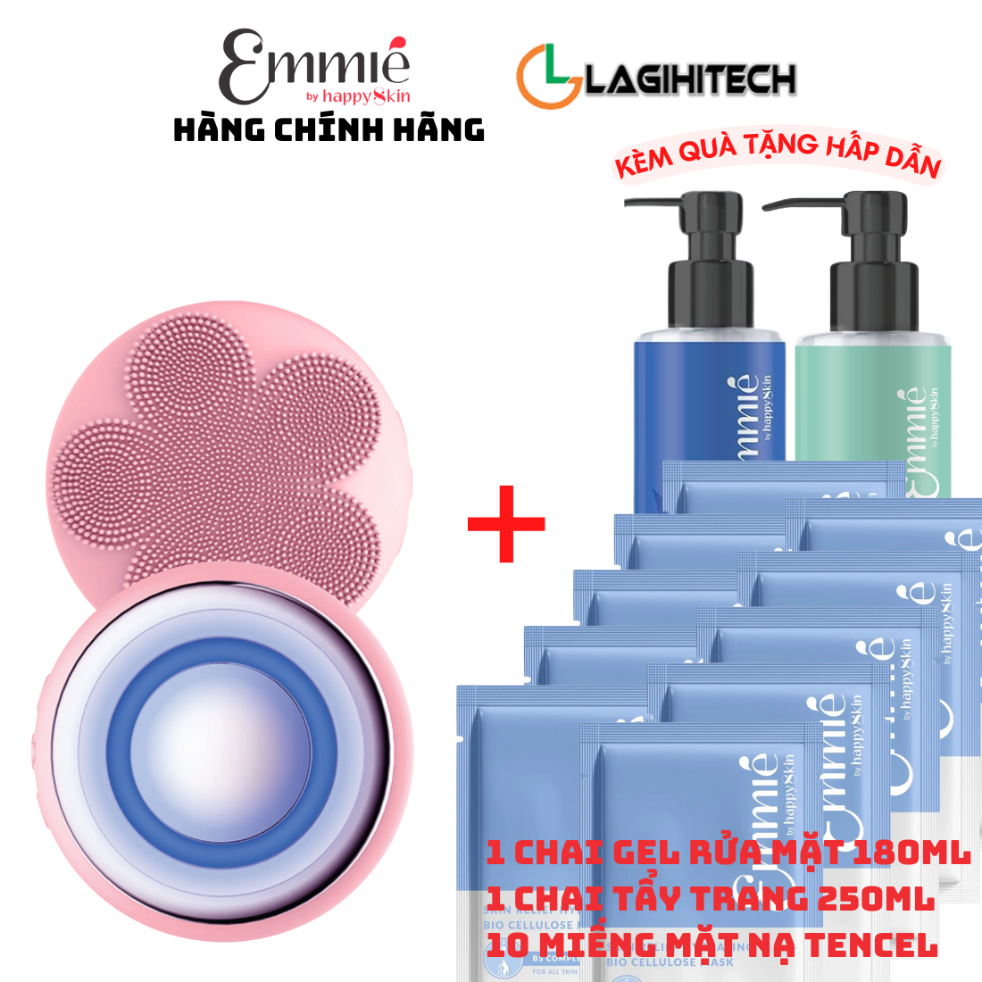 Máy Chăm Sóc Da Đa Năng EMMIÉ GLOWMASTER 7in1 BEAUTY DEVICE Rửa Mặt Sạch Sâu Nâng Cơ - Hàng Chính Hãng