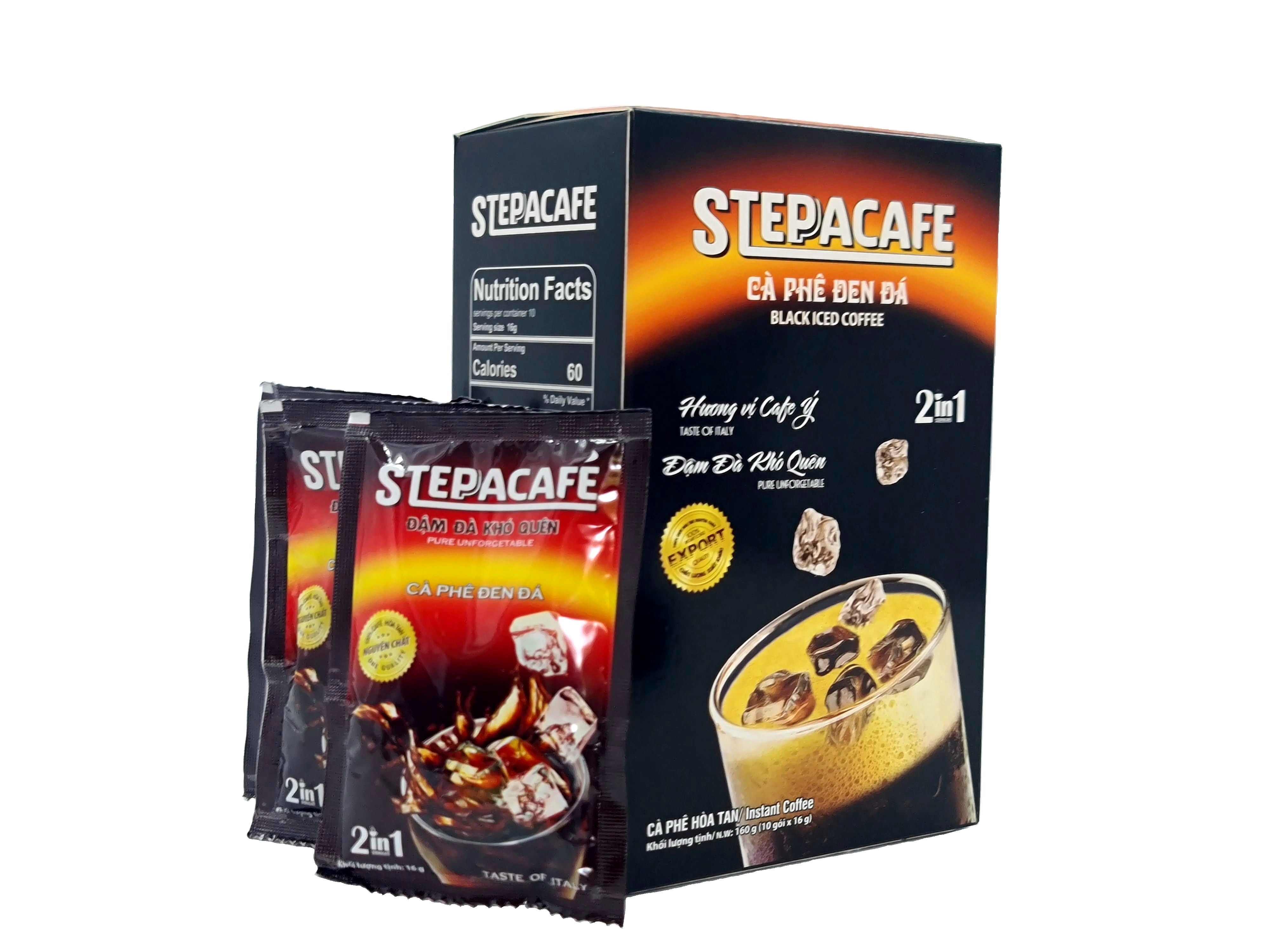 STEPPACAFE-Cà phê đen đá truyền thống (Hộp 10 gói x 16g)