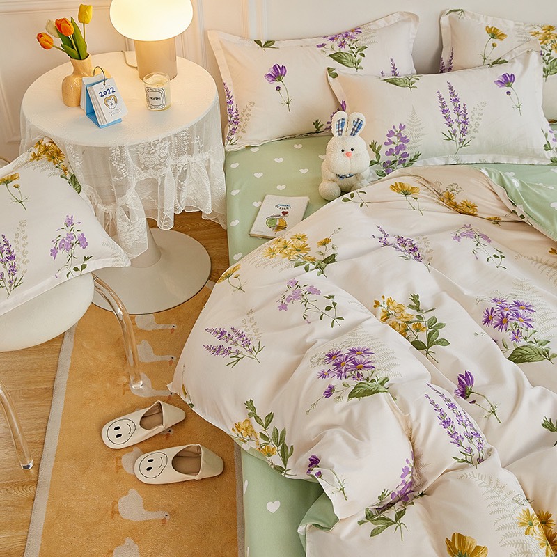 Hình ảnh Bộ chăn ga gối cotton LIDACO PL1 - Lavender SP001494