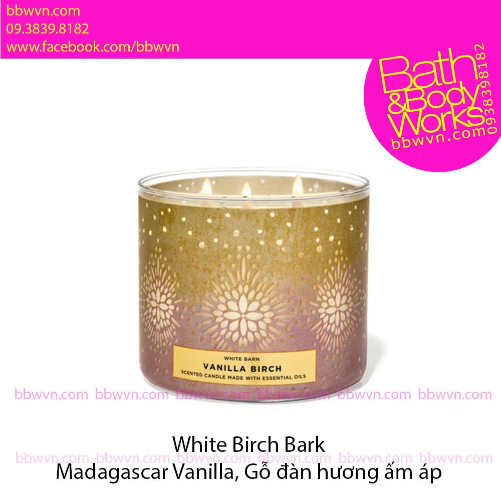 Nến thơm Bath and Body Works Vanilla Brich 3 bấc