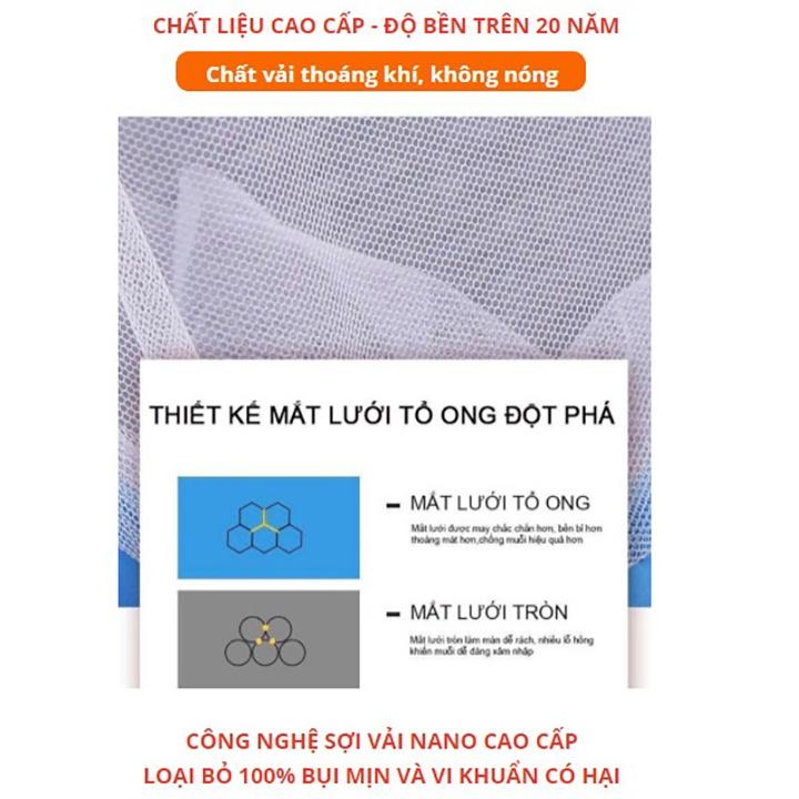 BH 1 năm Mùng chụp tụ bung Màn Khung Gấp Gọn Vải Xịn Không Tưa Xời, Không Chạy Chỉ Xước, có Viền chân chống muỗi