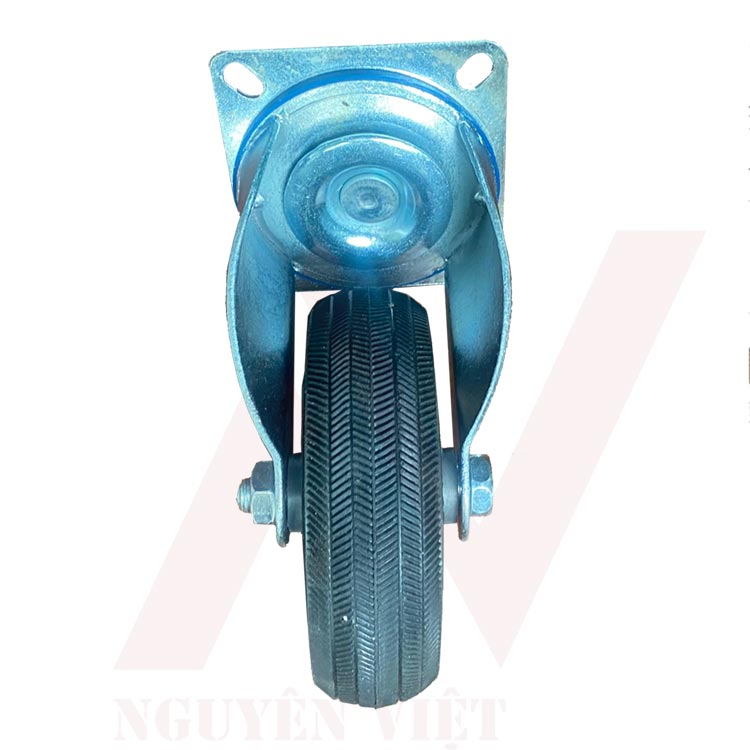 BÁNH XE XE ĐẨY HÀNG CÓ KHÓA BẰNG CAO SU ĐẶC 100X35MM