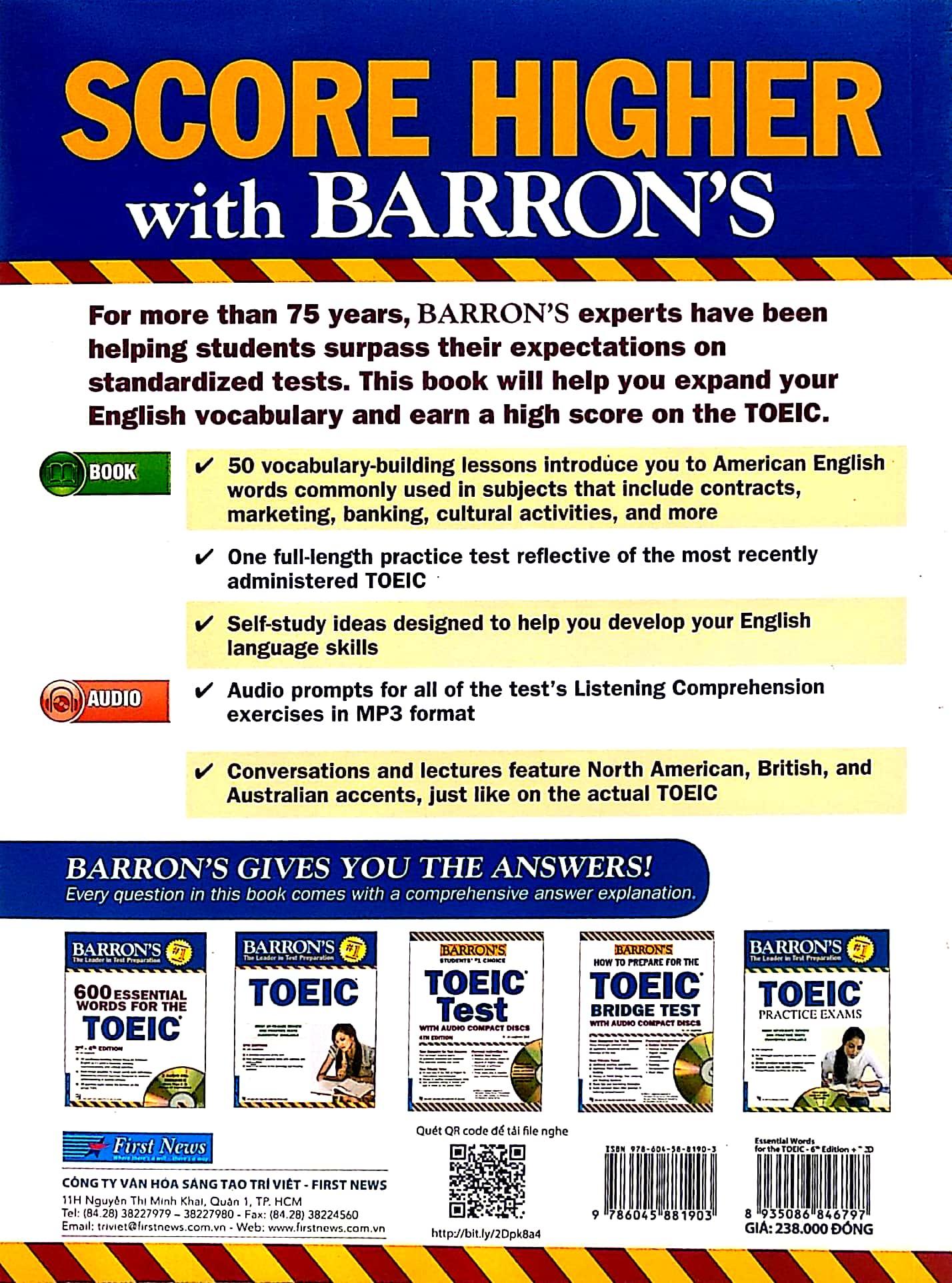 Barron's Essential Words For The Toeic (Tái Bản)