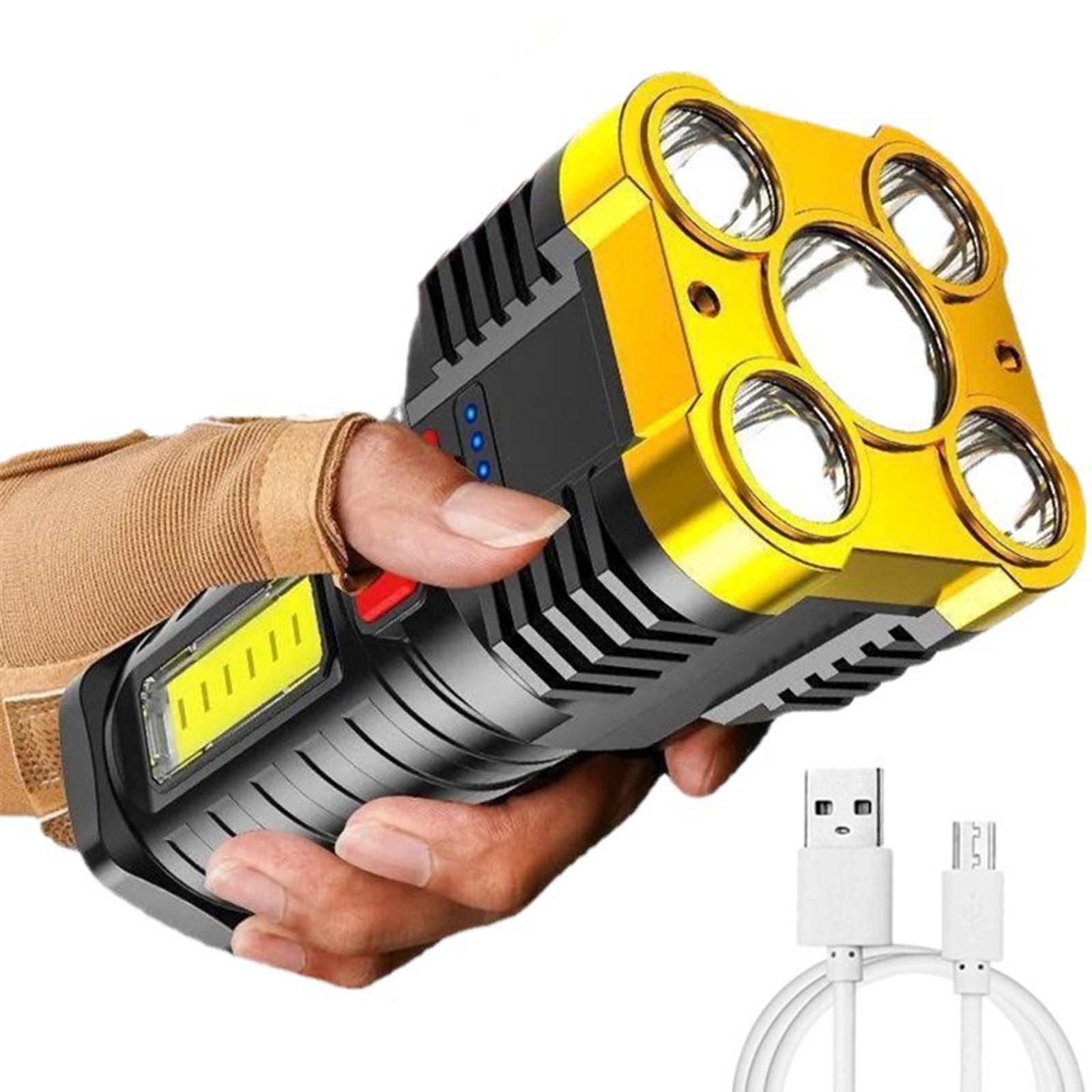 2x Bright LED Searchlight Handheld Spotlight USB Flashlight Recharge
