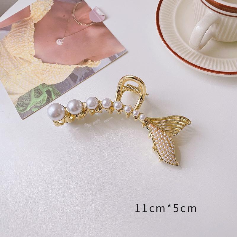Kẹp tóc Hàn Quốc kẹp càng cua cỡ lớn nhiều mẫu HOT tiktok màu vàng gold sang chảnh