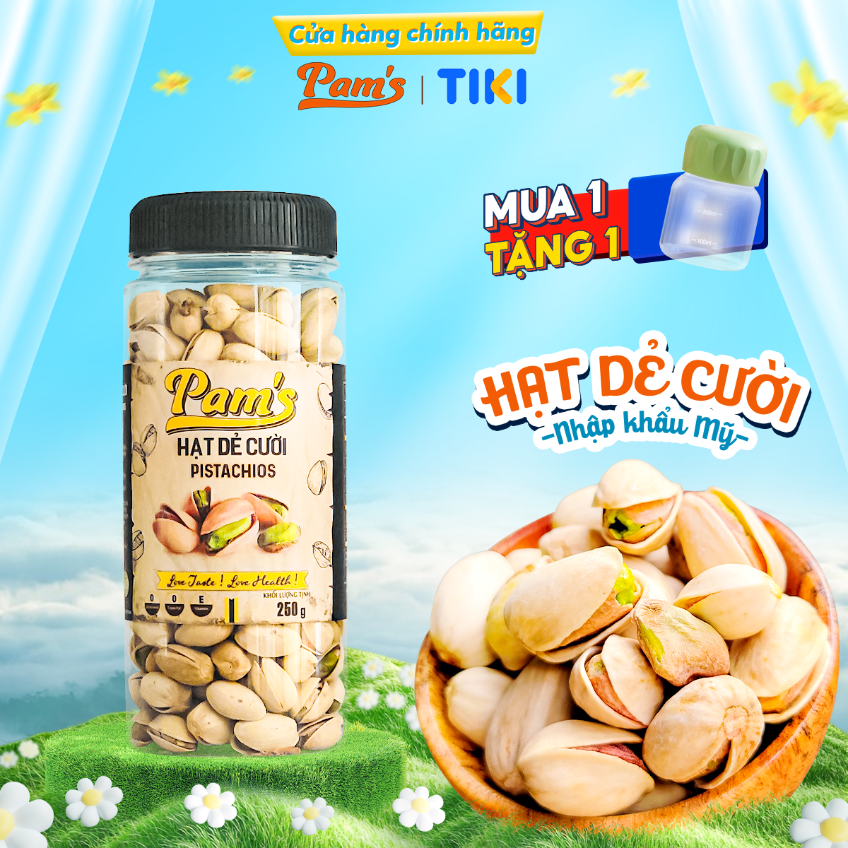 Hạt Dẻ Cười Không Tẩy Trắng Pams - Hạt Dẻ Nhập Khẩu Mỹ, Nhân Giòn Ngon, Dùng Ăn Kiêng Ăn Vặt