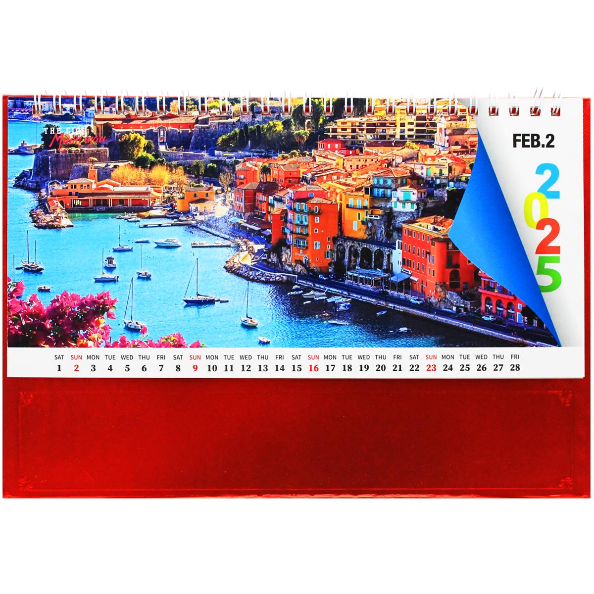 Lịch Bàn 2025 Có Note - Thế Giới Muôn Màu - Văn Lang VL-LB12 - Đế Màu Đỏ