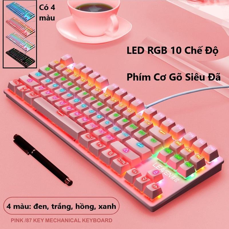 Bàn Phím Cơ Chuyên Game-Bàn Phím Cơ Máy Tính K550 Pro Led RGB -Blue Switch Có 10 Chế Độ Màu -BH 3 THÁNG-Giao hàng nhanh