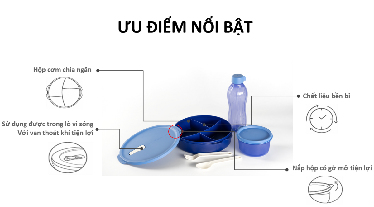 Bộ hộp cơm FIT TO GO - TUPPERWARE CHÍNH HÃNG