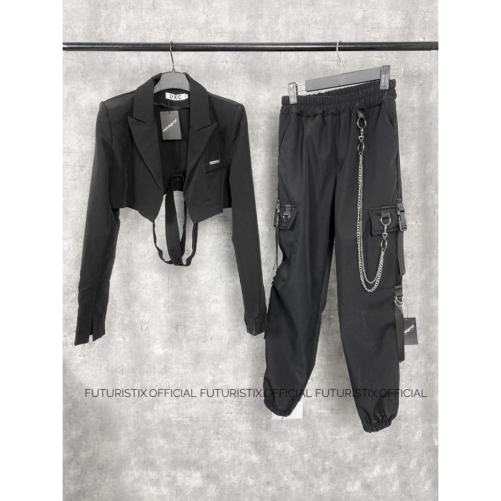 Áo Khoác Croptop Mix Dây Eo Đan Chéo Cá Tính FuturistiX AK158