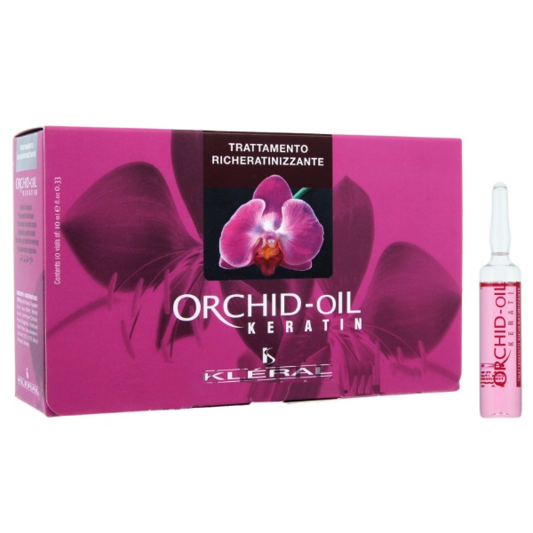 Tinh chất Keratin Kléral ORCHID-OIL phục hồi tóc hư tổn chuyên sâu Italy 10mlx10 Màu tím