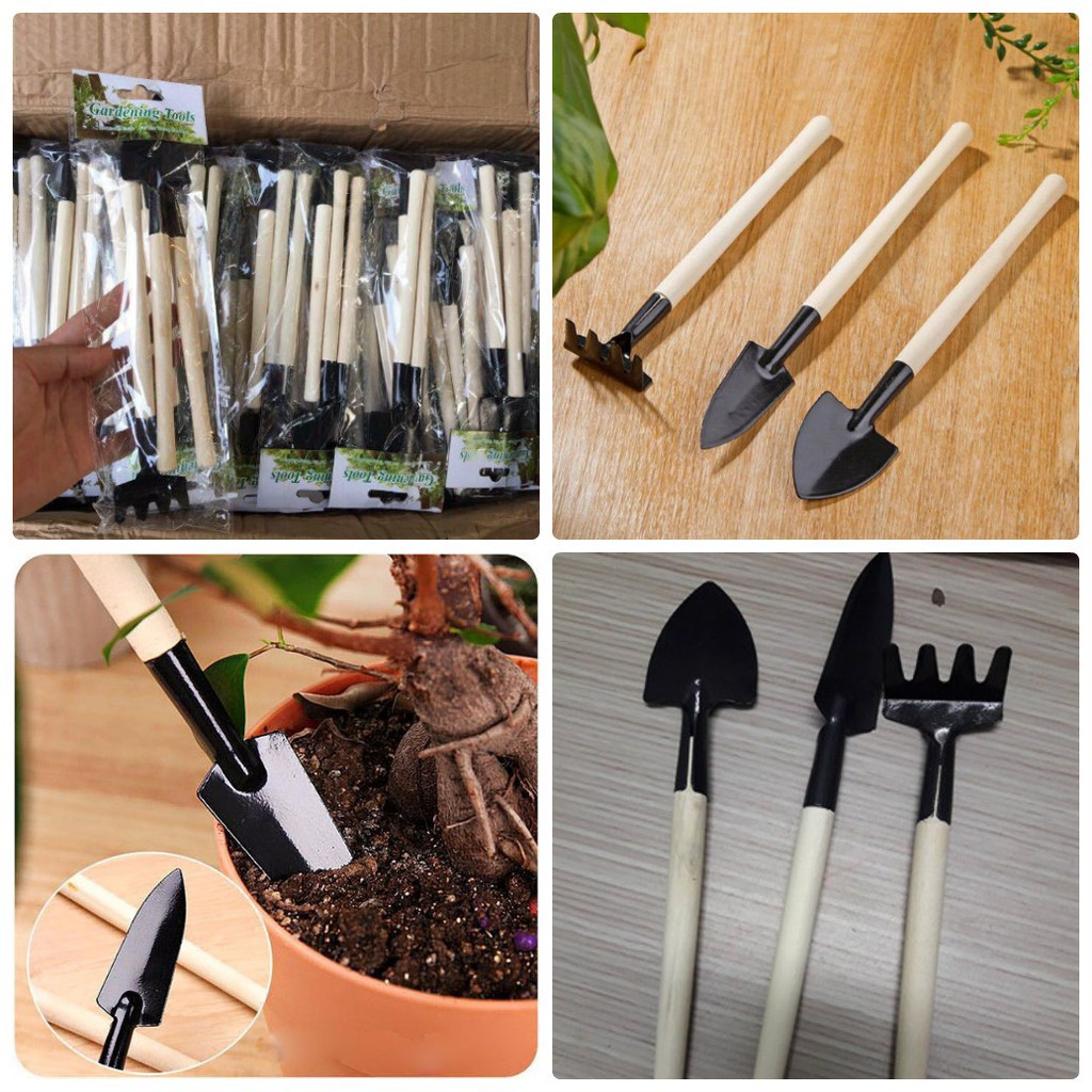 Bộ Dụng Cụ Cáng Gỗ Làm Vườn 3 Món Nhiều Size