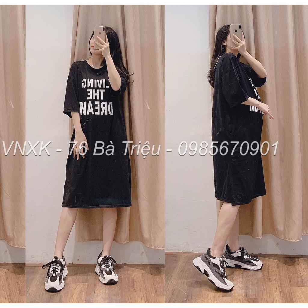 Đầm suông nữ - váy xuông cotton cổ tròn form rộng vải đẹp