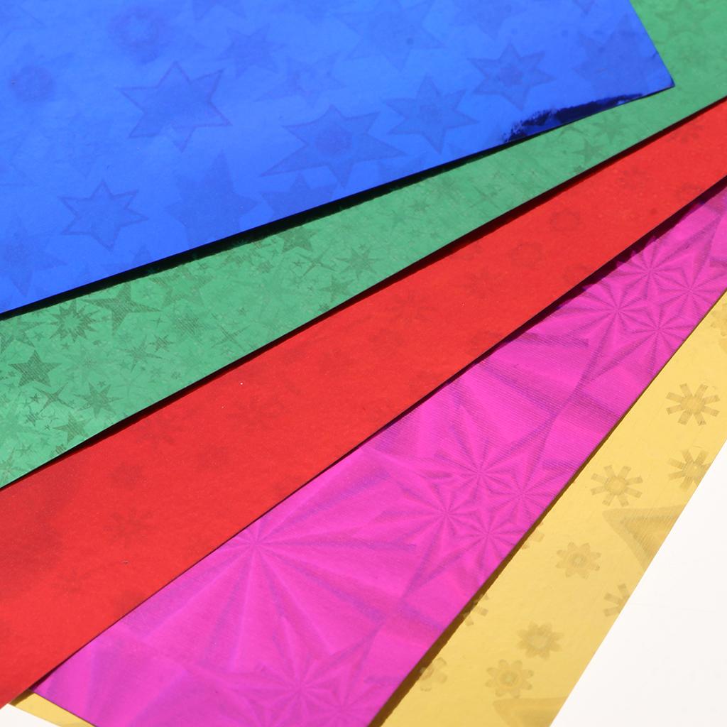 Colorful Folding Hologram Origami Paper for Kids DIY Craft 50pcs 15x15cm