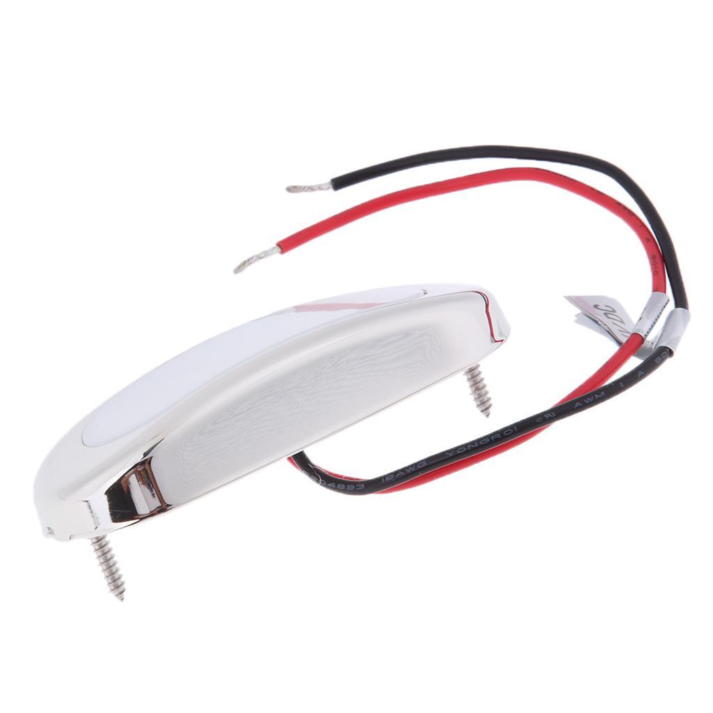 12V Marine Boat LED Oblong Oval Surface Mount Courtesy Light - Cool White