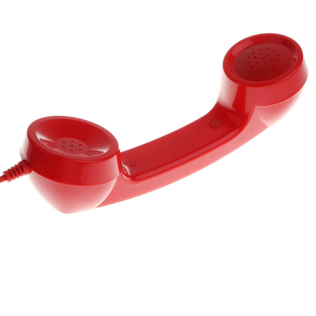 3.5mm Mic  Telephone Handset Phone Classic Receiver Red