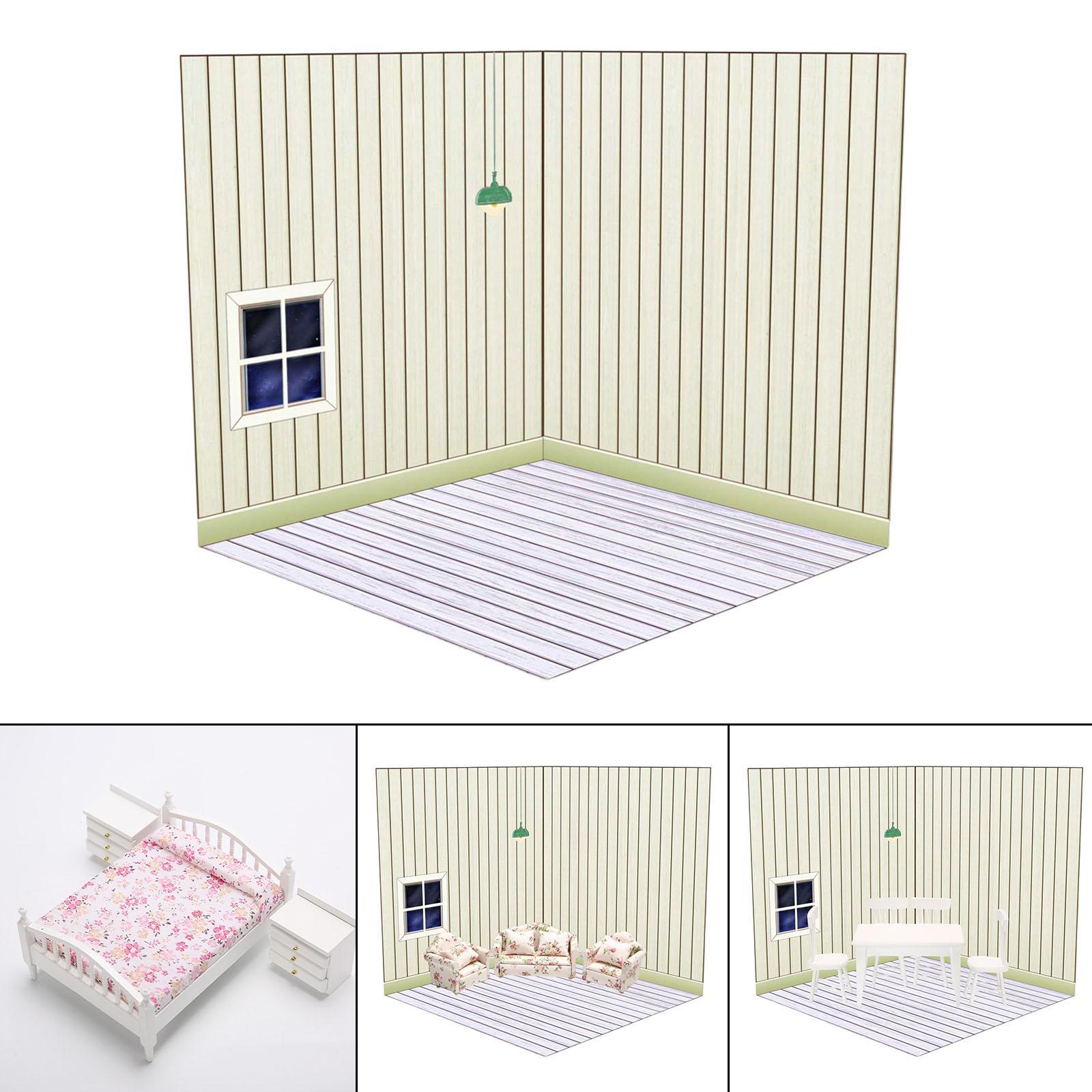 3x 1:12 Dollhouse Display Board Dollhouse Background Board for Unisex