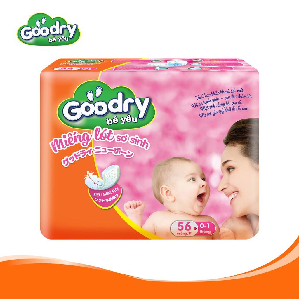 Miếng lót Goodry Sơ sinh 56 pcs công nghệ Nhật Bản mịn màng như nhung