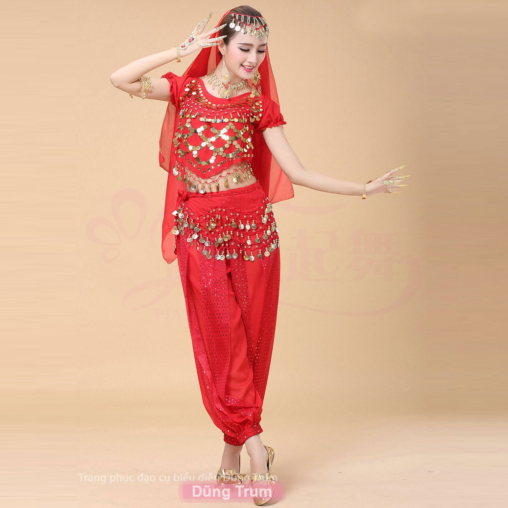 Trang phục múa Ấn Độ người lớn mẫu Quần dây kết hợp Áo cộc