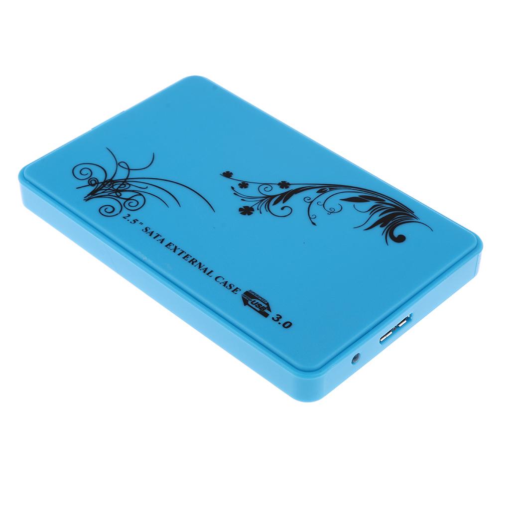 2.5'' USB3.0 .5-9.5mm  SSD Drive Case Storage Box For PC Blue