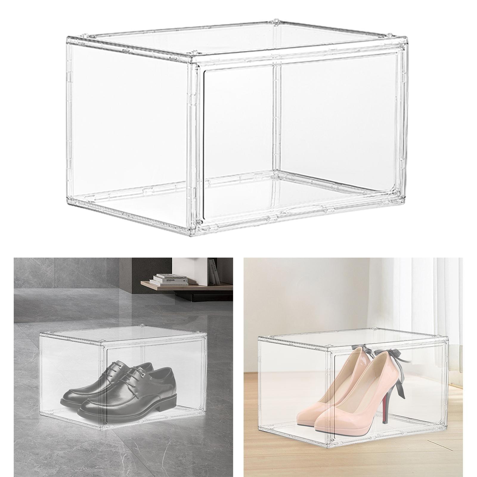 Shoes Display Case with  Door Shoe Box for Sneakers Closet Women Men